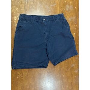 Carhartt Men's Navy Flat-Front Casual Shorts 100% cotton